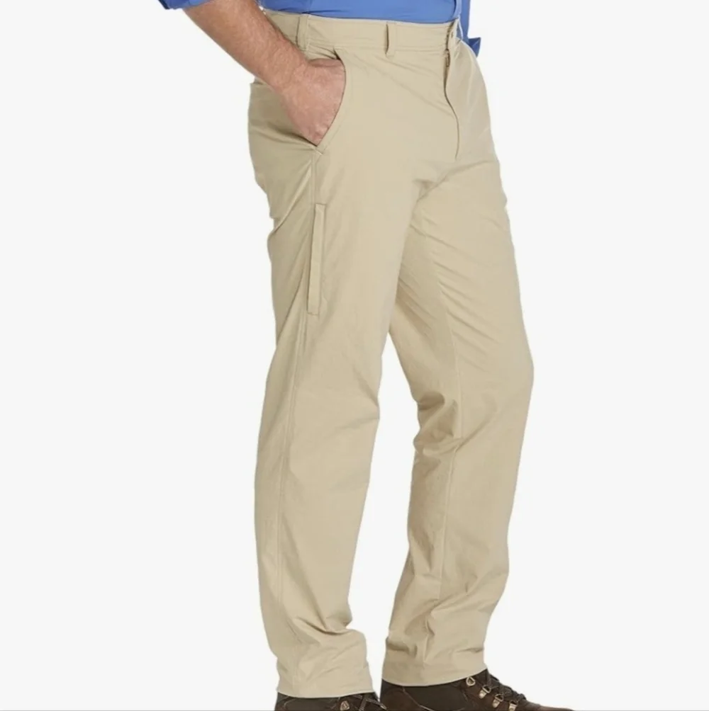 Coolibar Marco Polo Summer Casual Pants UPF 50+ Tan Mens 36